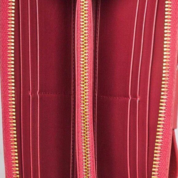 Prada Peonia Saffiano Vernice Leather Bow Zip Wallet 1M0506 - Picture 6 of 9